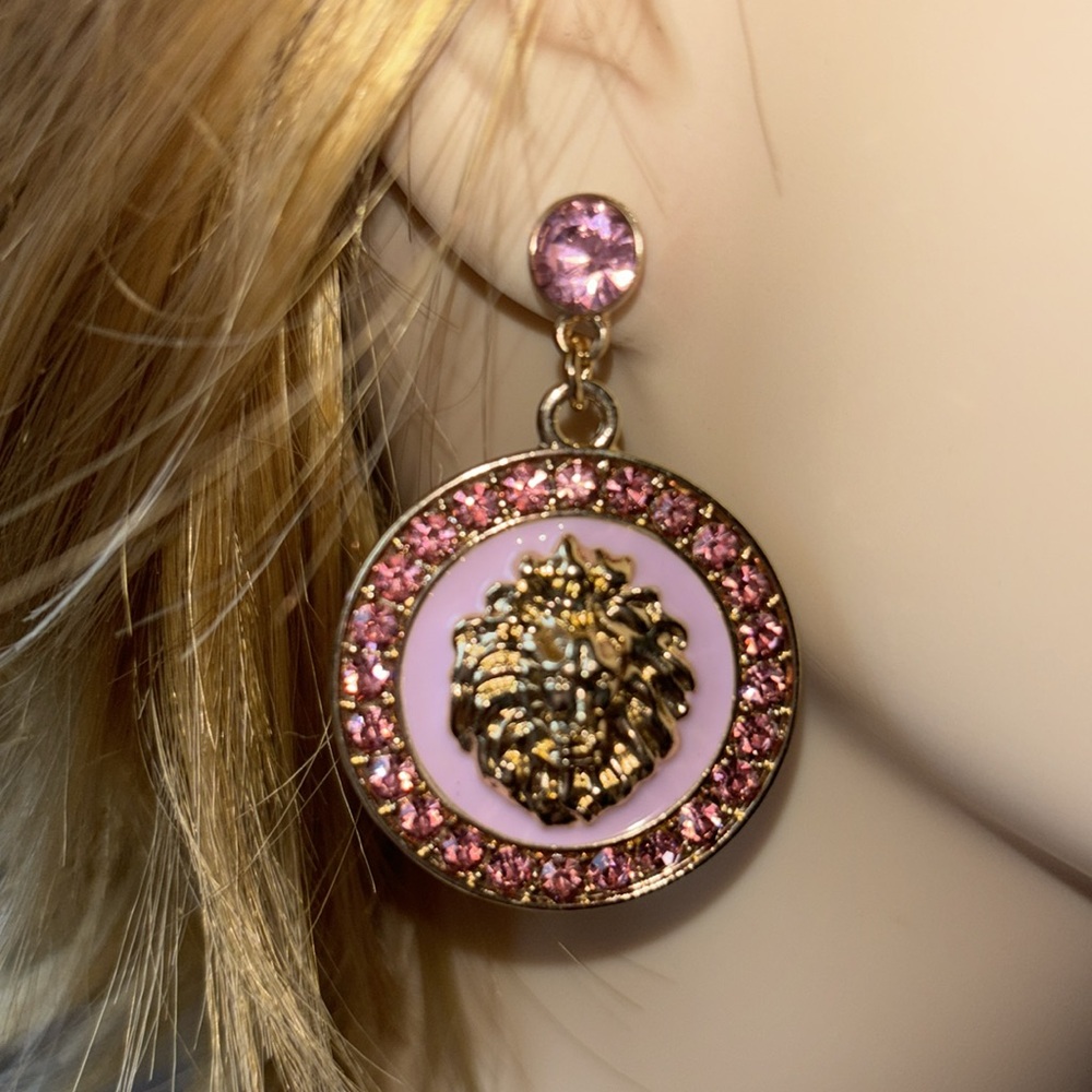 Lions Head Post Earrings/NWT
